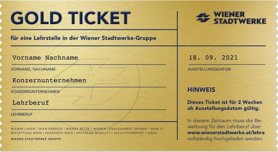 Gold Ticket: Schnuppern als direkter Karriereweg